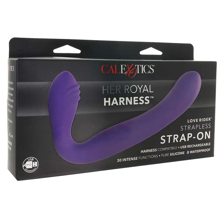 CalExotics Female Sex Toys Rechargeable Love Rider Strapless StrapOn in Purple