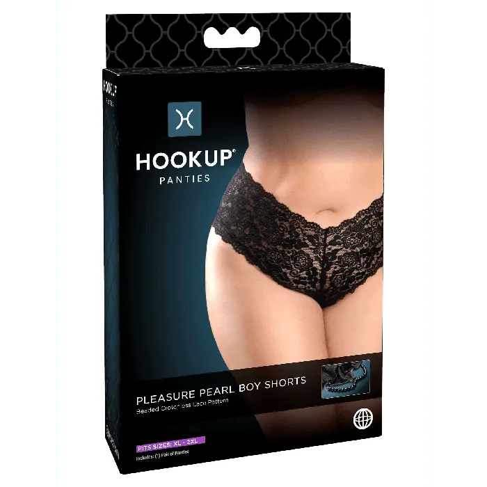 Male Sex Toys Pipedream Pipedream Hookup Panties Pleasure Pearl Boy Shorts with Stimulating Pearls Size XLXXL
