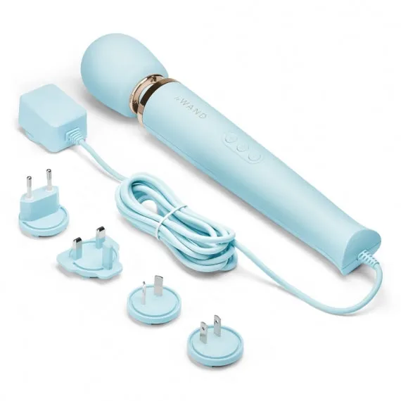 Vibrators LE WAND Le Wand Original Powerful Plug In Vibrating Wand Massager Sky Blue