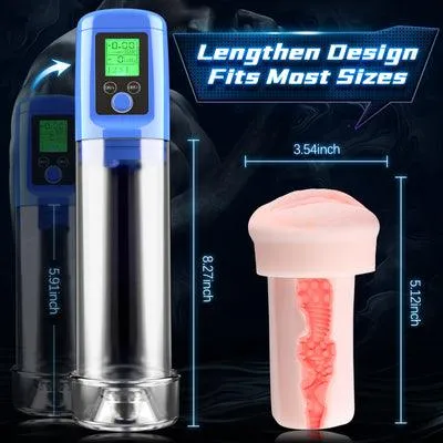 MustHave3 in 1 Penis Enlargement Pump LCD Screen with Pussy Sleeve propinkup Male Sex Toys