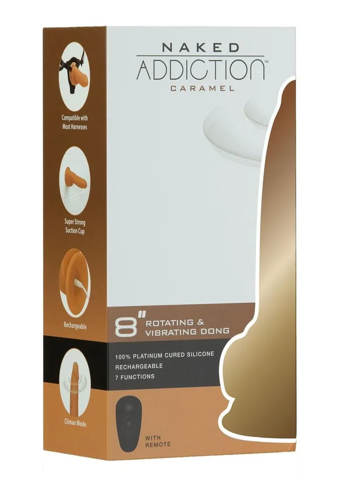 Female Sex Toys Naked Addiction Silicone Rechargeable Vibrating and Rotating Dildo with Remote Control Naked Addiction