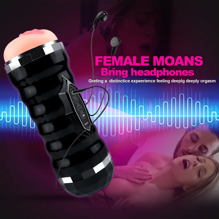 Male Sex Toys 2 IN 1 Auto Dual Head Vibration Oral Masturbator Earlypeach