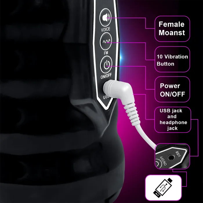 Male Sex Toys 2 IN 1 Auto Dual Head Vibration Oral Masturbator Earlypeach