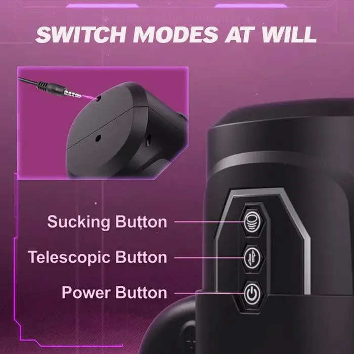 Male Sex Toys Inyarose Electric Handle Retractable Vibrating Masturbation Cup