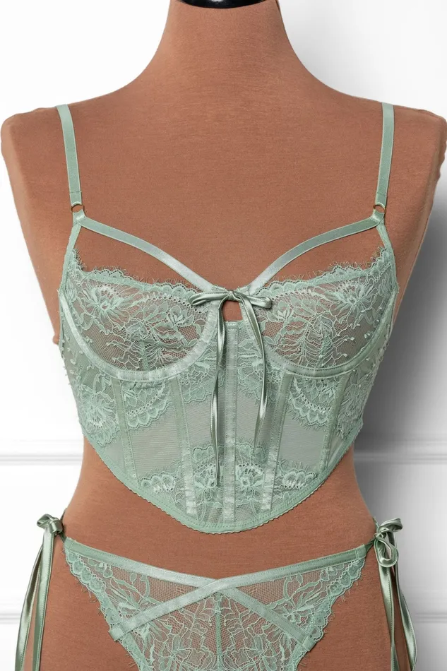 Vibrators Mentionables Lacy Underwire Corset Misty Jade Vibrators Mentionables Lacy Underwire Corset Misty Jade