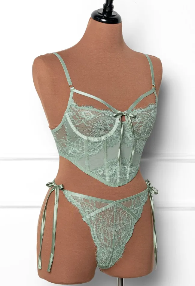 Vibrators Mentionables Lacy Underwire Corset Misty Jade Vibrators Mentionables Lacy Underwire Corset Misty Jade