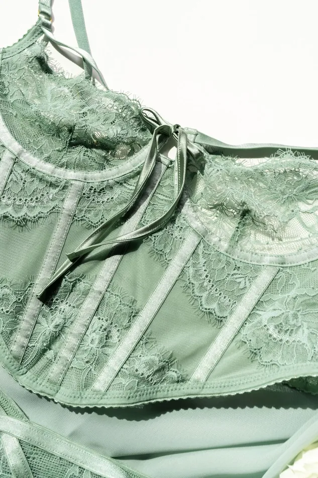 Vibrators Mentionables Lacy Underwire Corset Misty Jade Vibrators Mentionables Lacy Underwire Corset Misty Jade