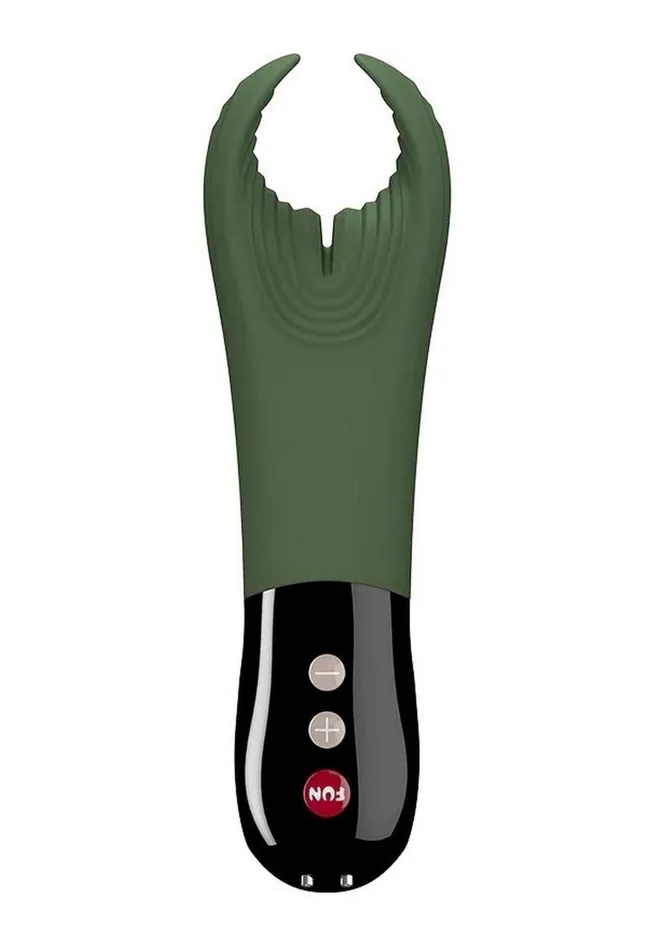 Male Sex Toys Fun Factory Manta Silicone Vibrating Sleeve Moss