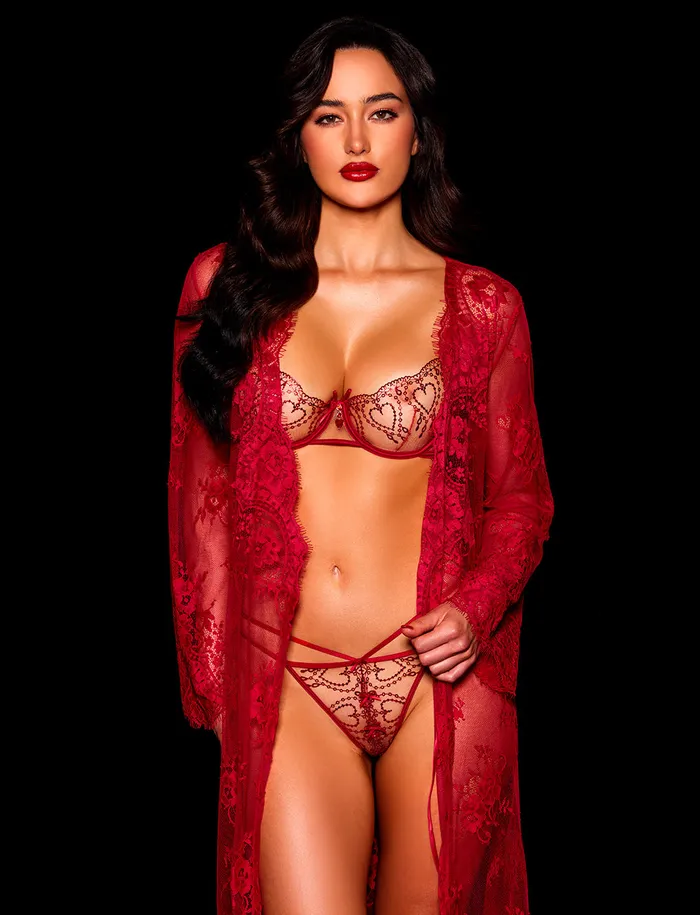 Adora Red Bra Bottoms Lingerie Set Honey Birdette Anal