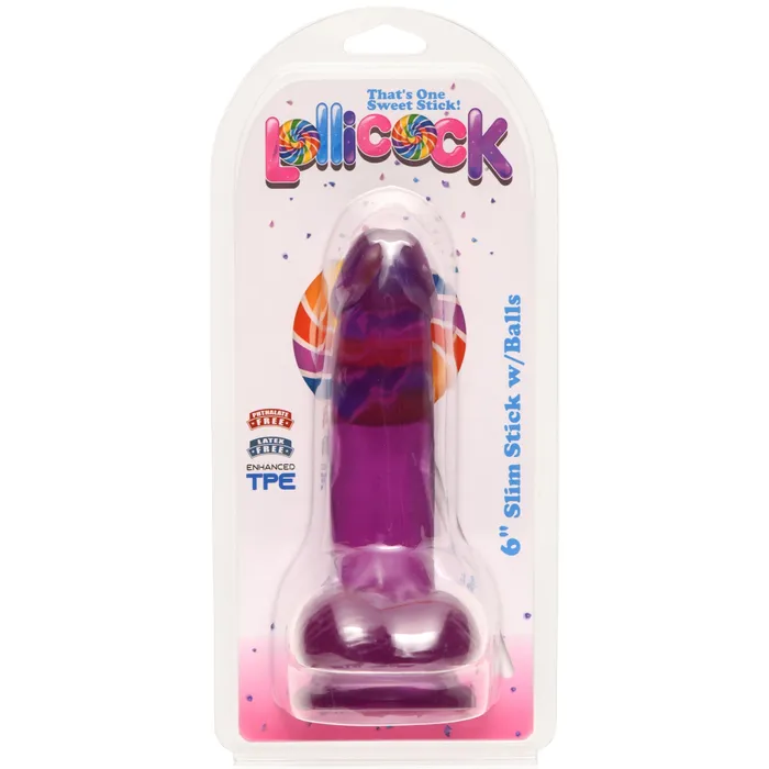 Female Sex Toys 6 Slim Stick with Balls Grape Ice Lollicock